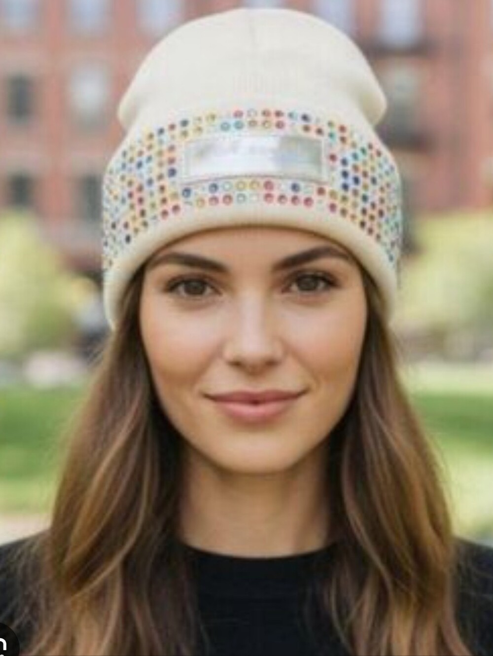 Kurt Geiger London Logo Crystal Cuff Beanie NWT